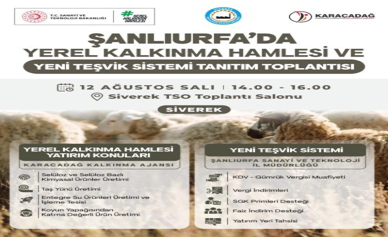 ŞANLIURFA'DA YEREL KALKINMA HAMLESİ VE YENİ TEŞVİK SİSTEMİ